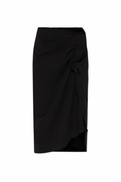 Dries Van Noten BLACK Asymmetric skirt with draping