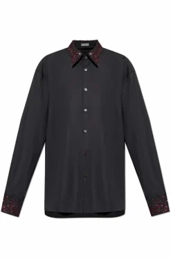 Dries Van Noten BLACK Shirt with decorative collar