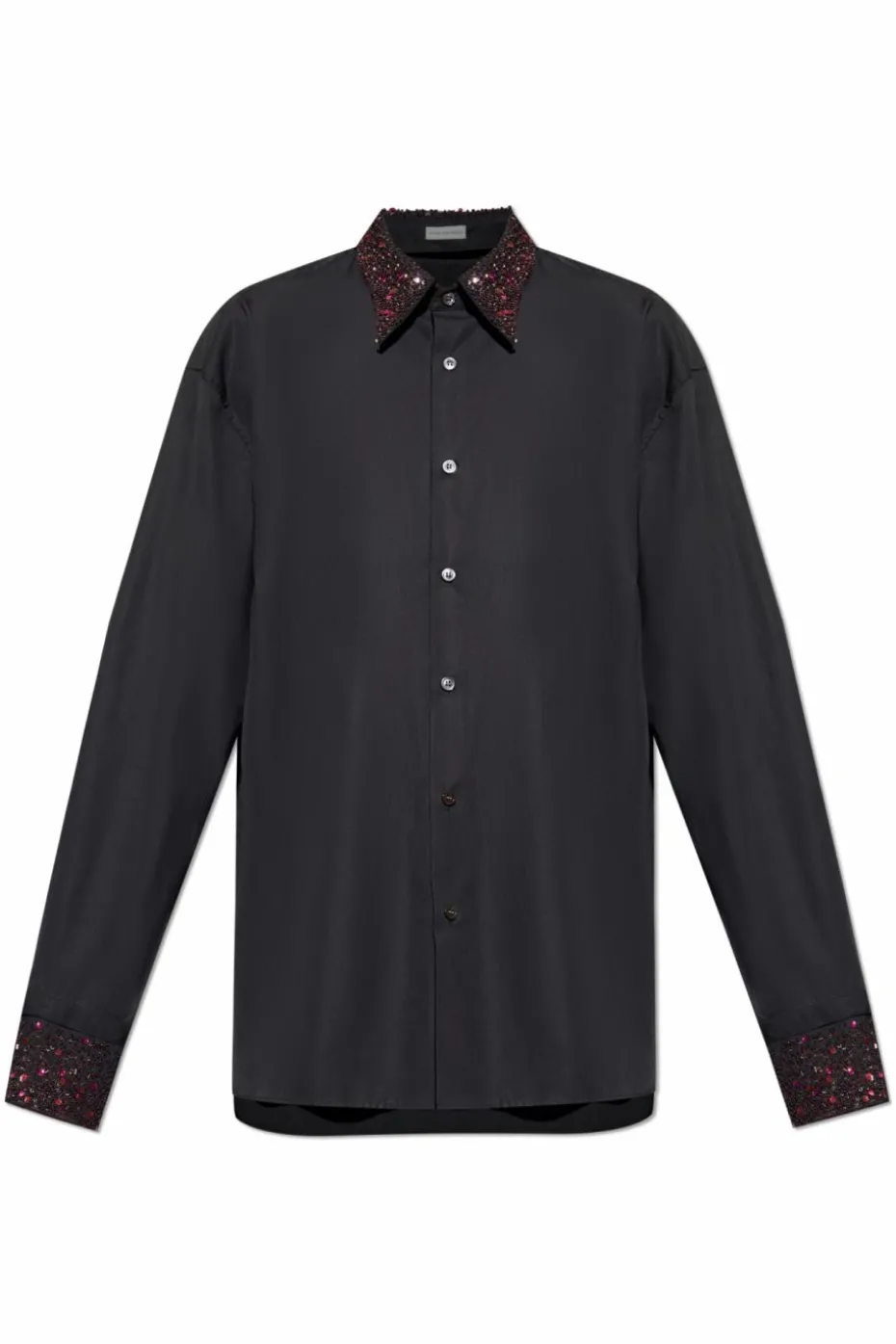 Dries Van Noten BLACK Shirt with decorative collar