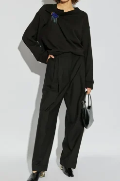 Dries Van Noten BLACK Sweatshirt with appliqué