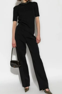 Dries Van Noten BLACK Top with shimmering appliqués