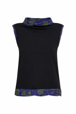 Dries Van Noten BLACK Top with stand-up collar