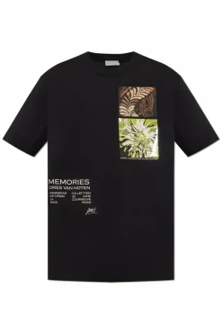 Dries Van Noten BLACK T-shirt with prints