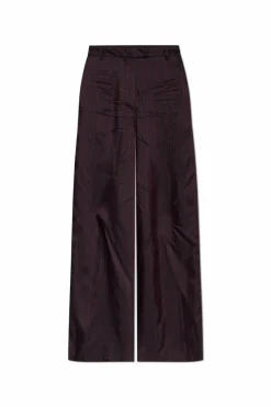 Dries Van Noten BURGUNDY Striped pants