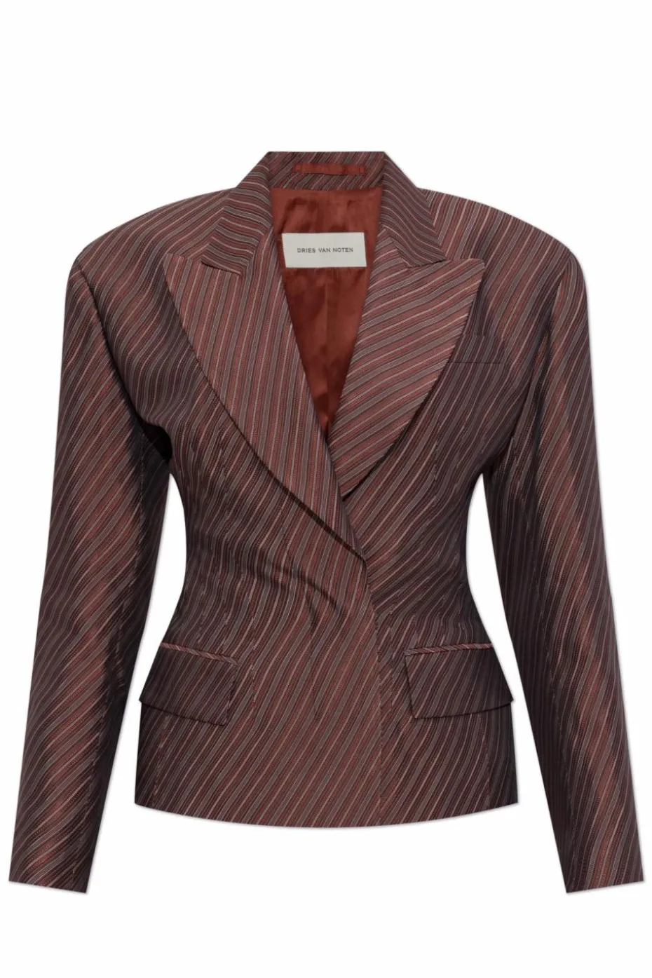 Dries Van Noten BURGUNDY Striped pattern blazer