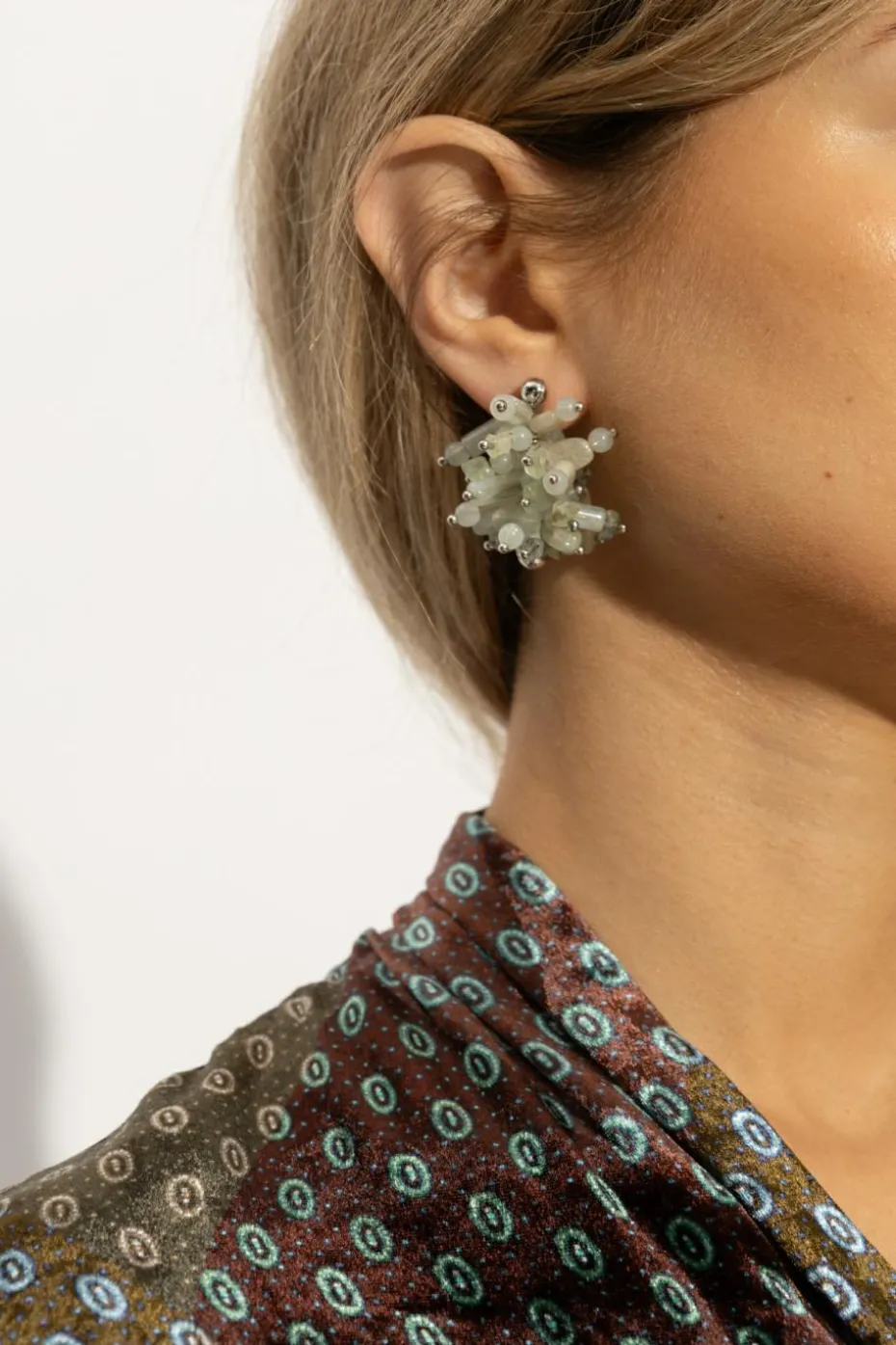 Dries Van Noten GREEN Earrings with applique