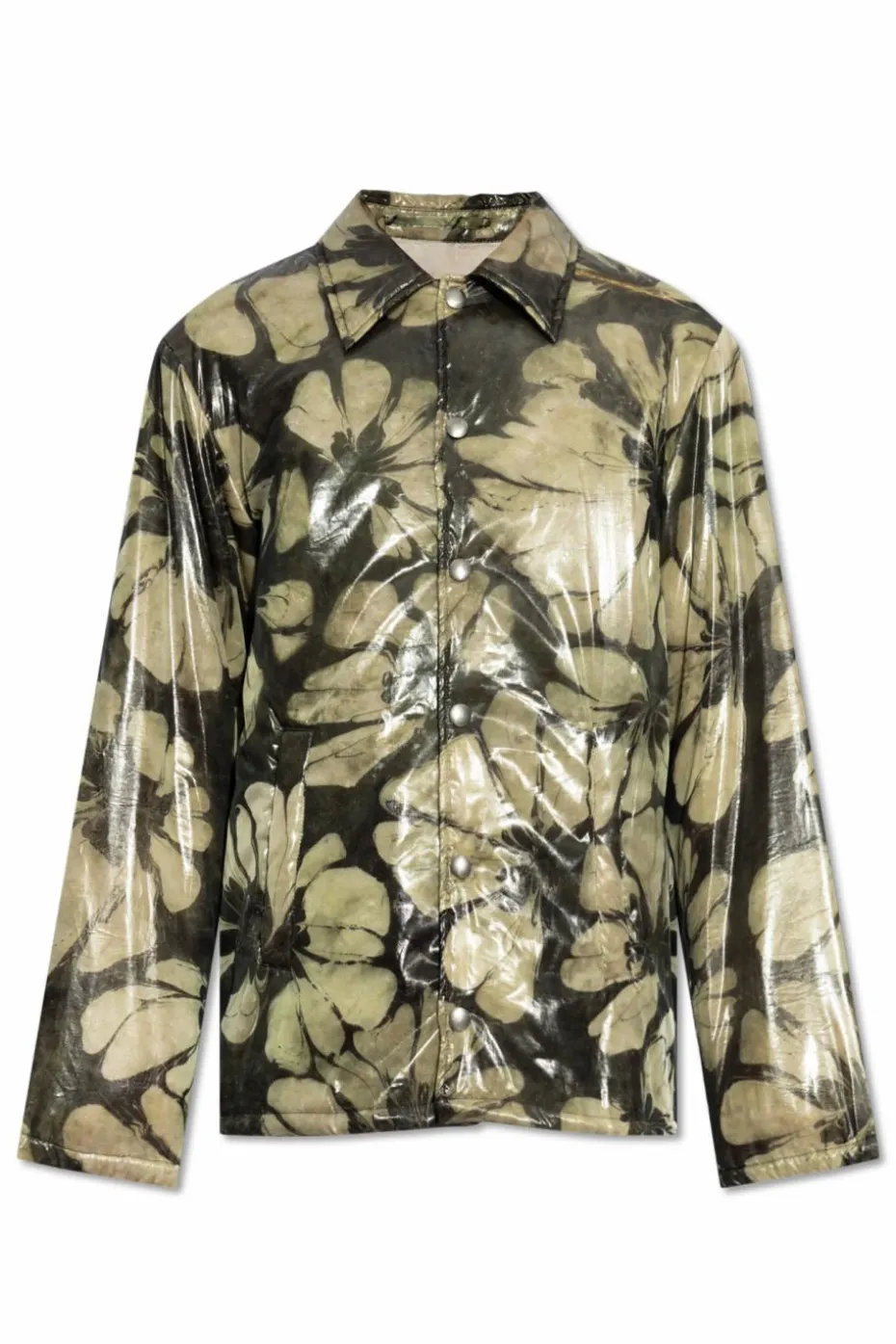Dries Van Noten GREEN Jacket Vorrie with shimmering finish