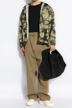 Dries Van Noten GREEN Jacket Vorrie with shimmering finish
