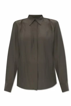 Dries Van Noten GREEN Shirt with silk finish