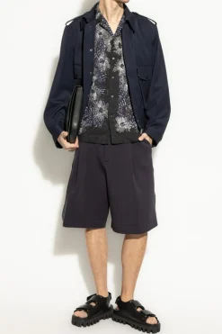 Dries Van Noten NAVY BLUE Shirt with embroidered pattern