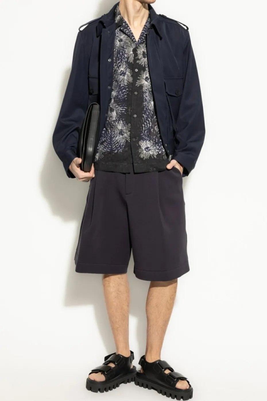 Dries Van Noten NAVY BLUE Shirt with embroidered pattern