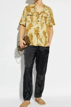 Dries Van Noten NAVY BLUE Satin pants