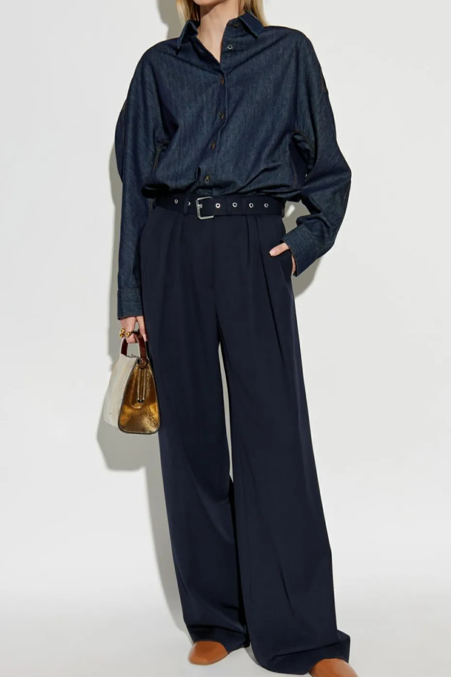 Dries Van Noten NAVY BLUE Wool Pants