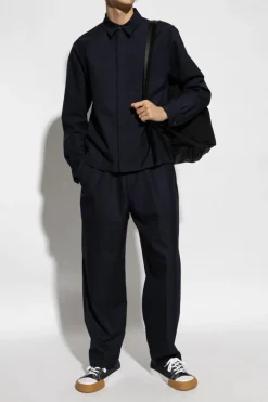 Dries Van Noten NAVY BLUE Woolen pants