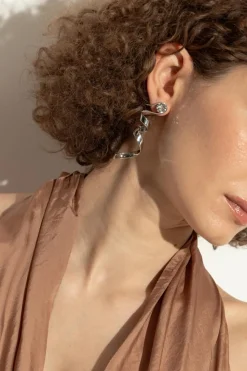 Dries Van Noten SILVER Earrings with shimmering crystal