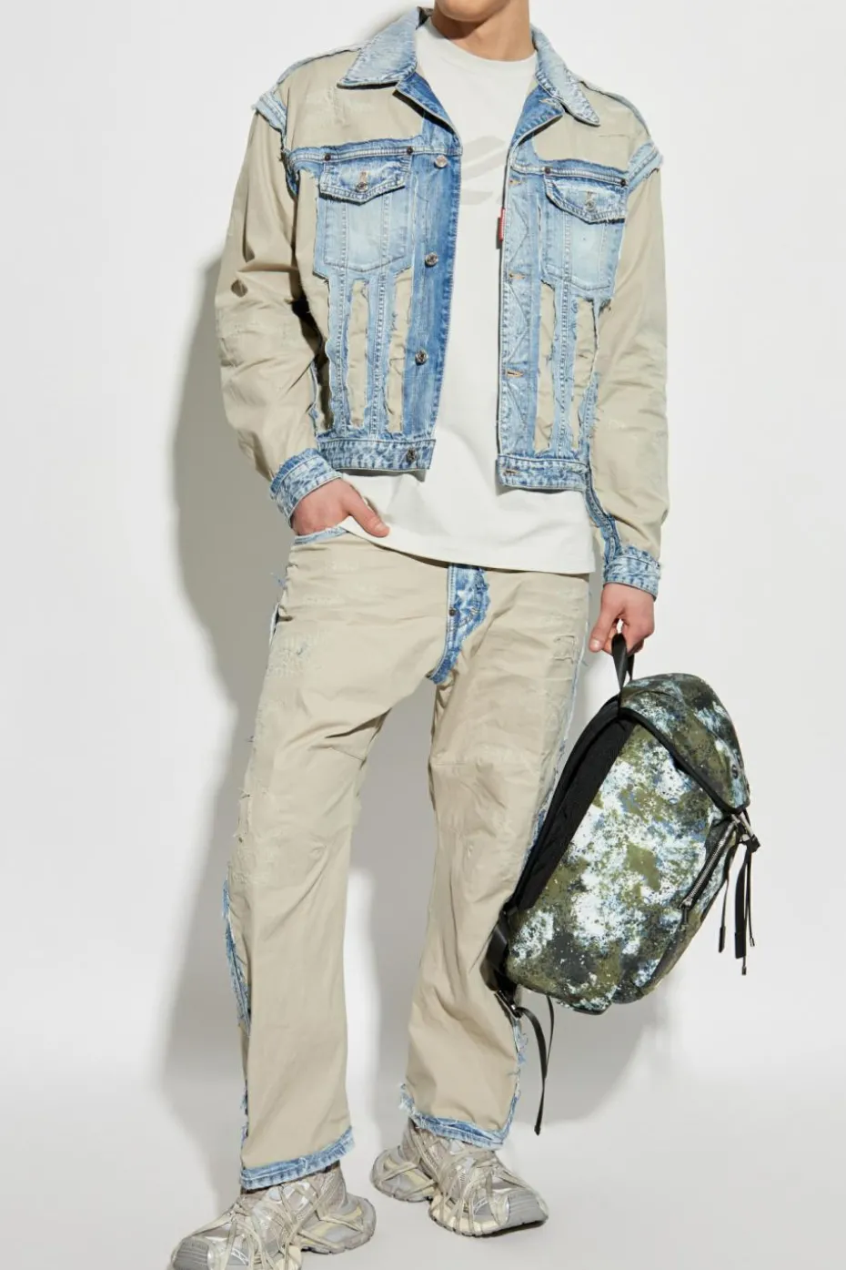 Dsquared2 beige Jacket made of combined materials