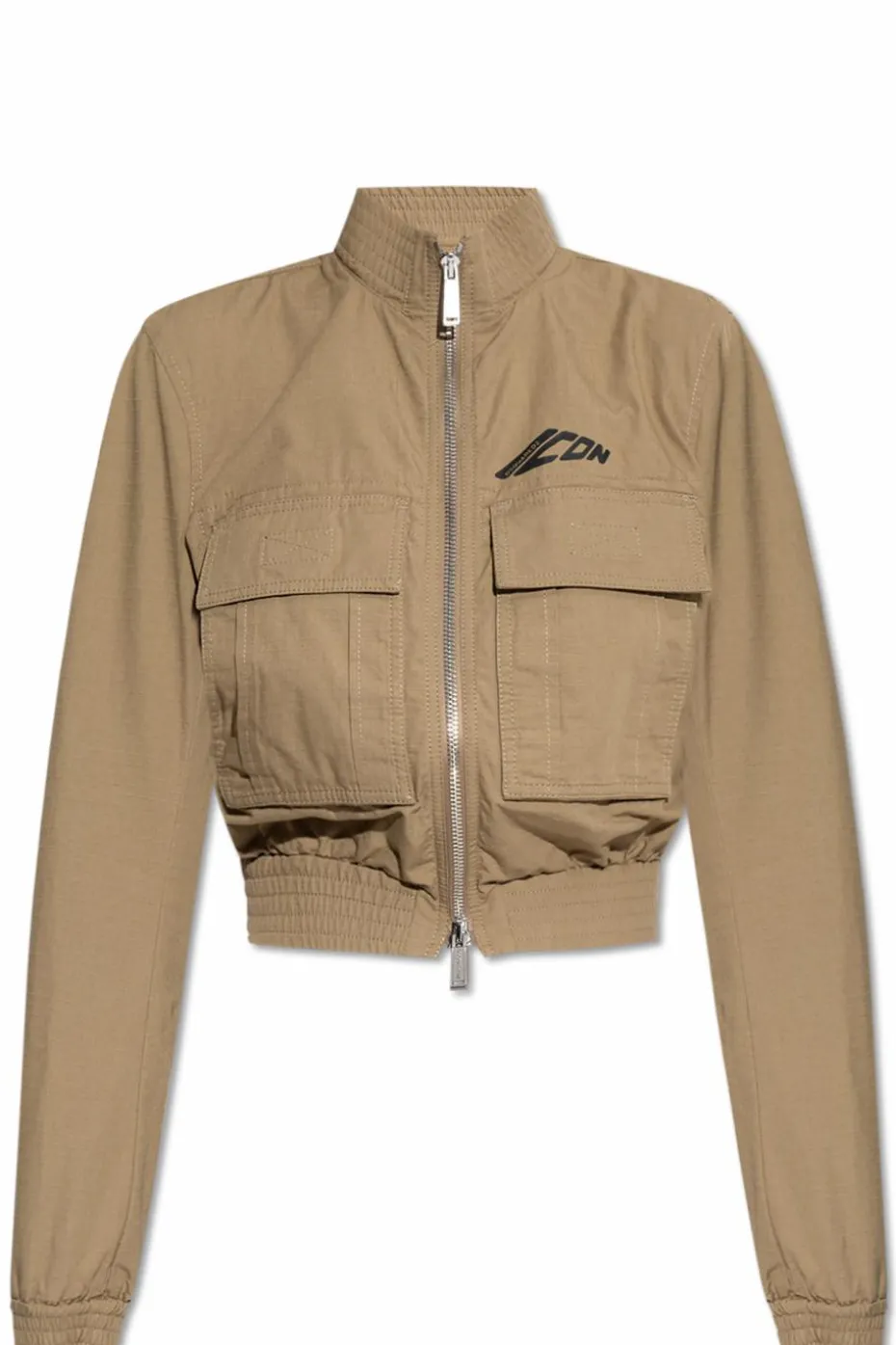 Dsquared2 beige Short jacket with stand-up collar