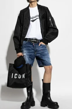 Dsquared2 BLACK Bomber jacket with vintage effect