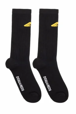 Dsquared2 BLACK Cotton socks with logo