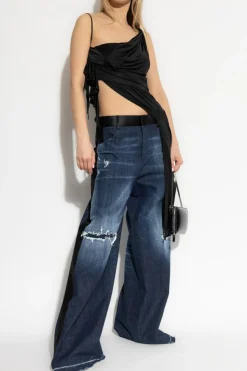 Dsquared2 BLACK Draped top