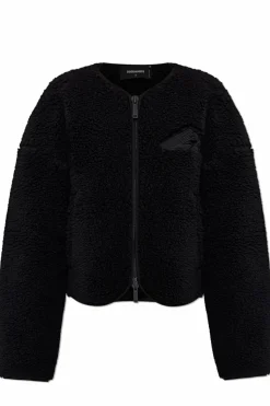 Dsquared2 BLACK Fleece jacket with logo