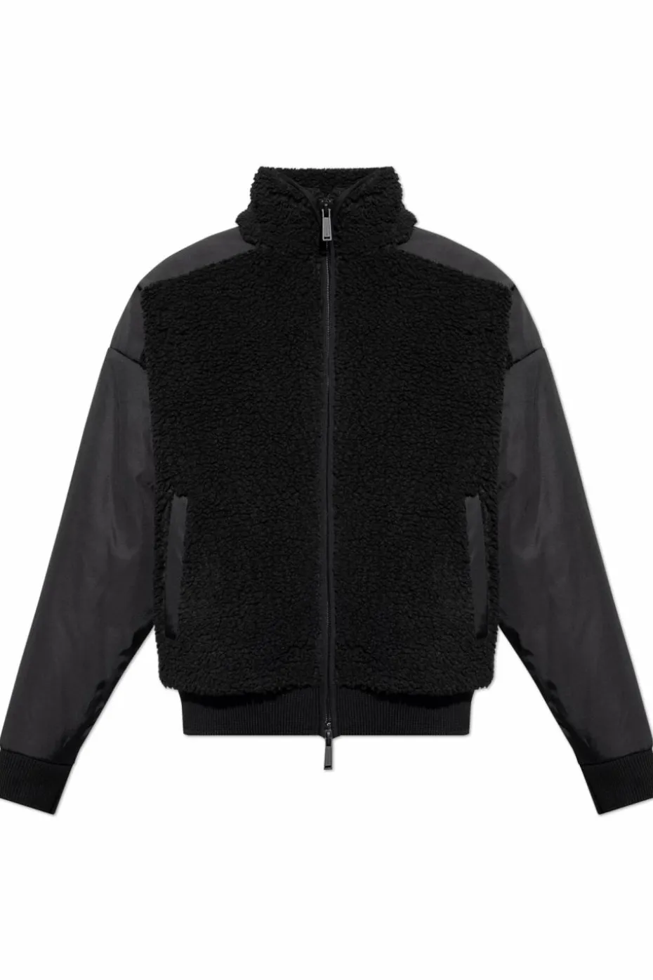 Dsquared2 BLACK Fleece sweatshirt with a stand-up collar