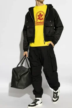 Dsquared2 BLACK Jacket made from combined materials