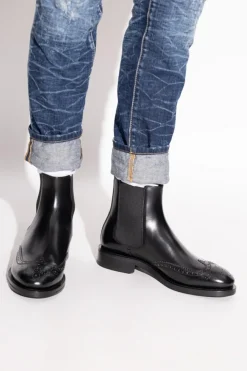 Dsquared2 BLACK Leather ankle boots