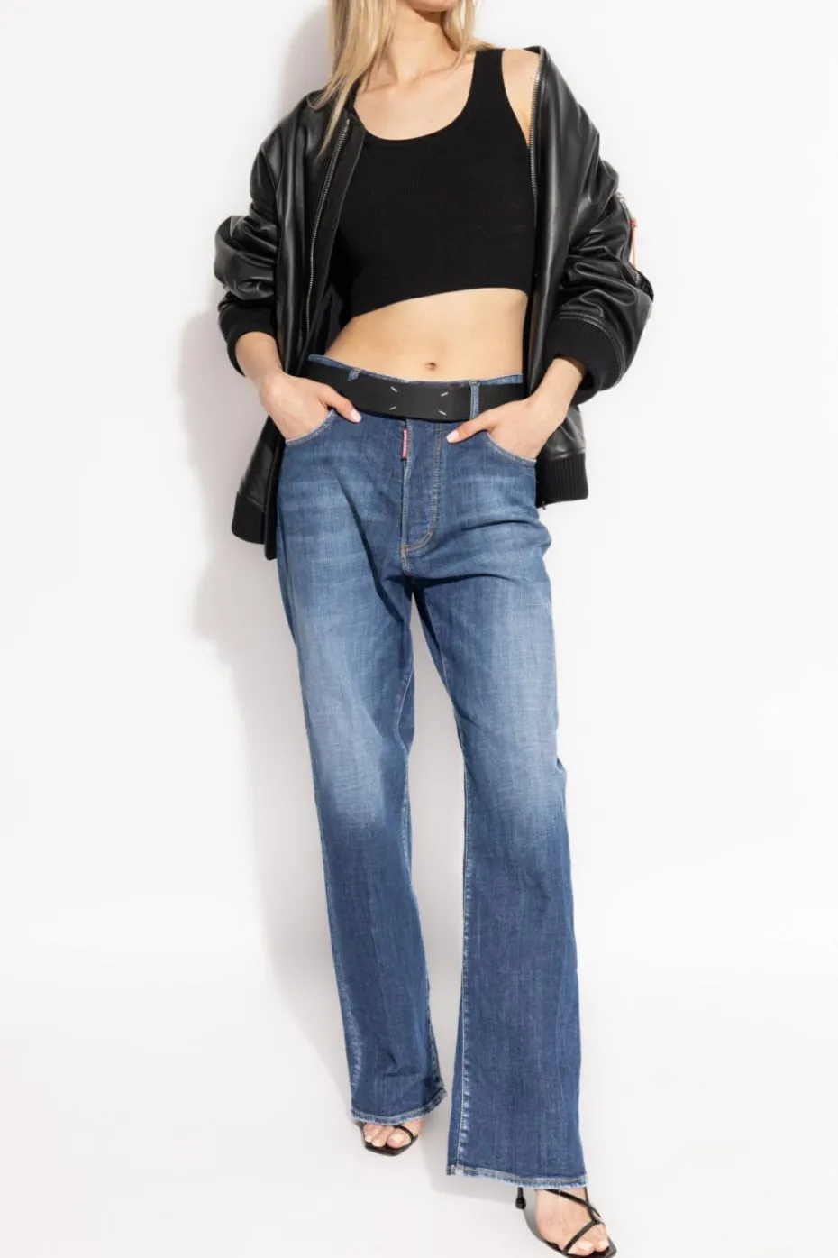 Dsquared2 BLACK Leather jacket by Dsquared2