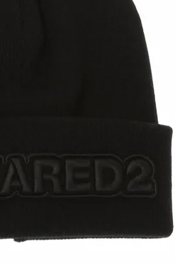 Dsquared2 BLACK Logo-embroidered hat