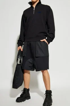 Dsquared2 BLACK Shorts made of combined materials