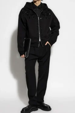 Dsquared2 BLACK Sweatshirt with crystals