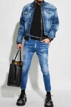 Dsquared2 BLACK T-shirt with shimmering appliqués