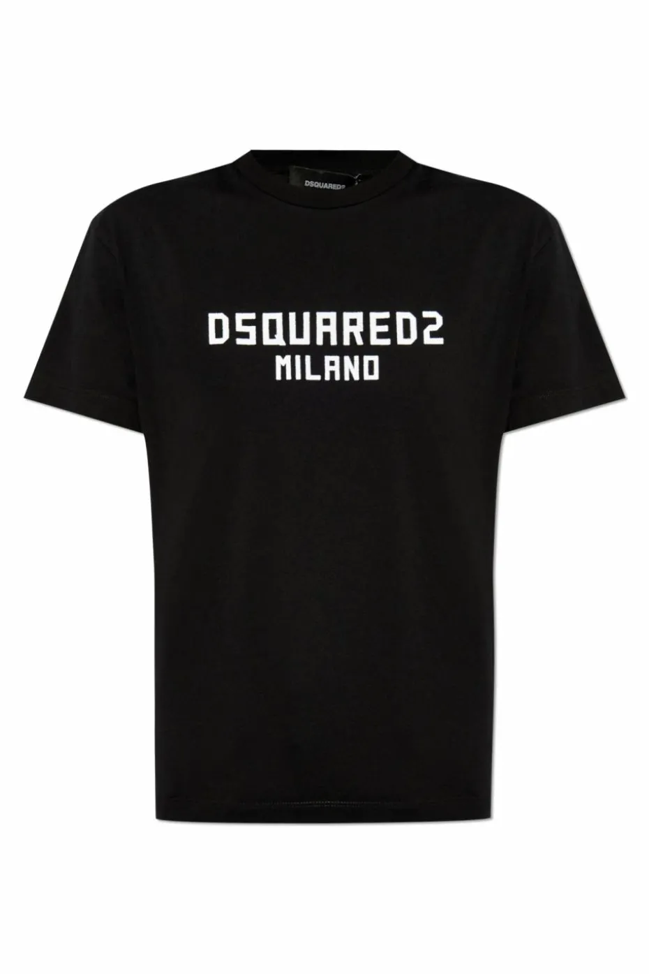 Dsquared2 BLACK T-shirt with logo and velvet finish
