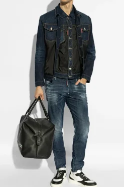Dsquared2 BLACK Vest made of combined materials