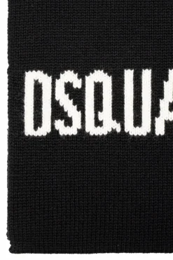 Dsquared2 BLACK Wool Scarf