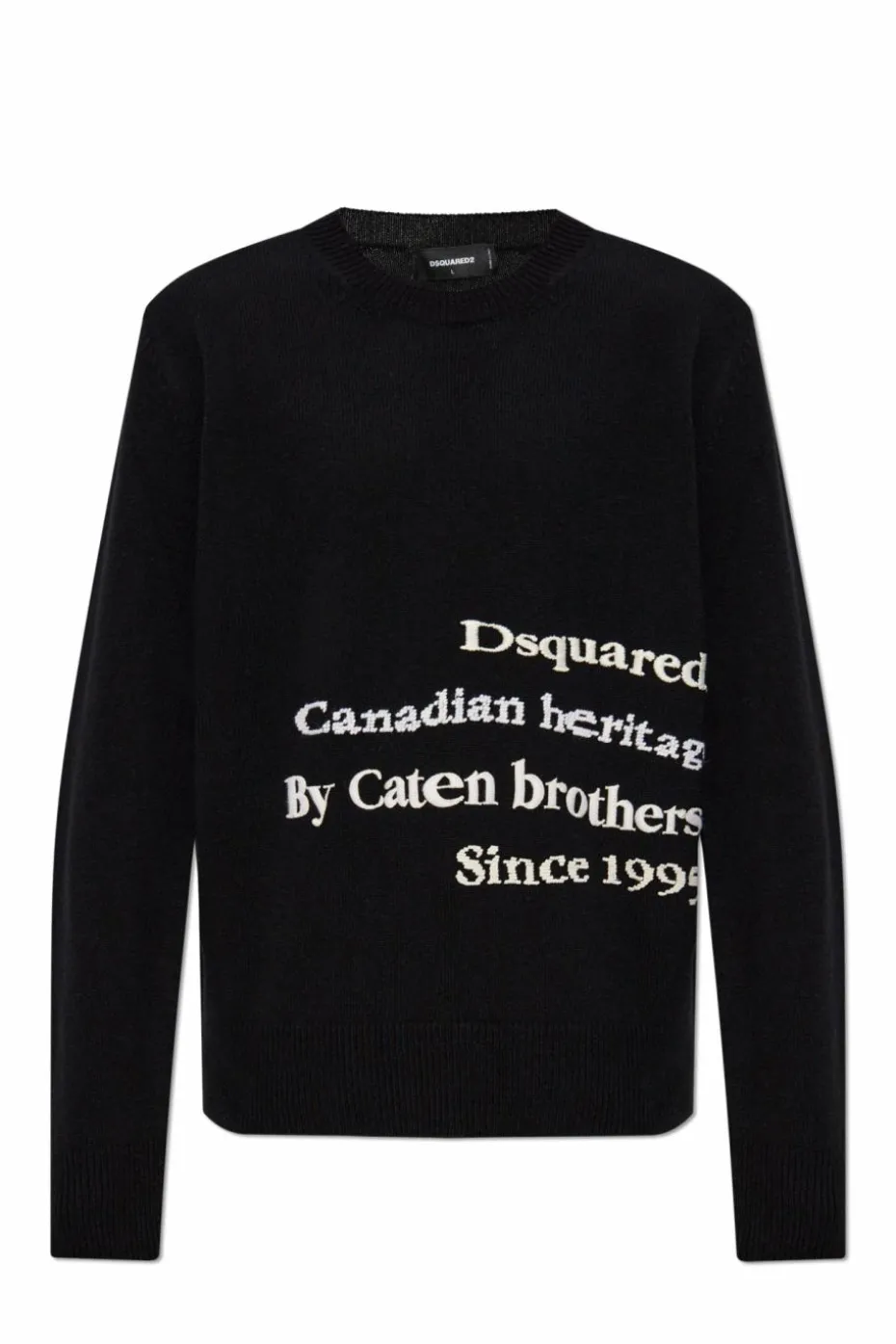 Dsquared2 BLACK Wool sweater with embroidered logo