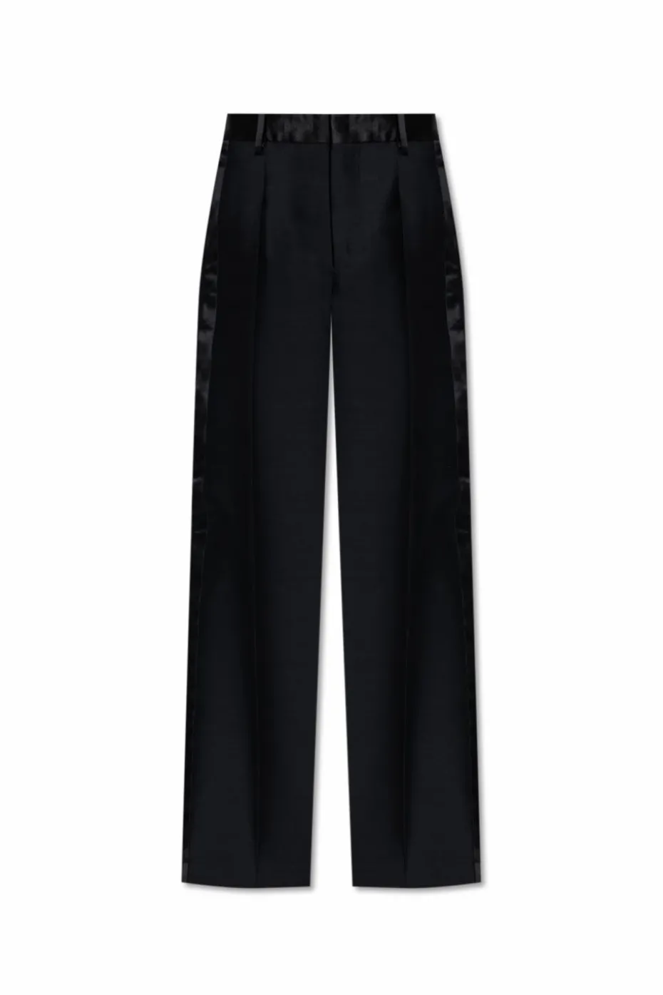 Dsquared2 BLACK Wool trousers with satin stripes