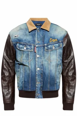 Dsquared2 BLUE Jacket made from combined materials