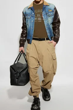 Dsquared2 BLUE Jacket made from combined materials