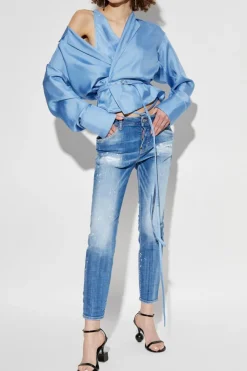 Dsquared2 BLUE Silk top