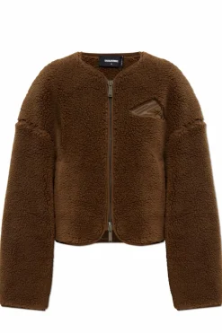 Dsquared2 BROWN Fleece jacket with logo