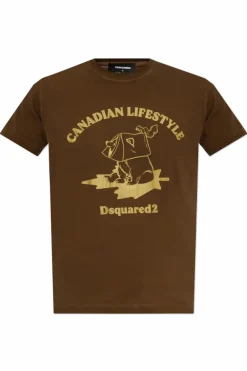 Dsquared2 BROWN T-shirt with logo