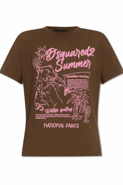 Dsquared2 BROWN T-shirt with logo