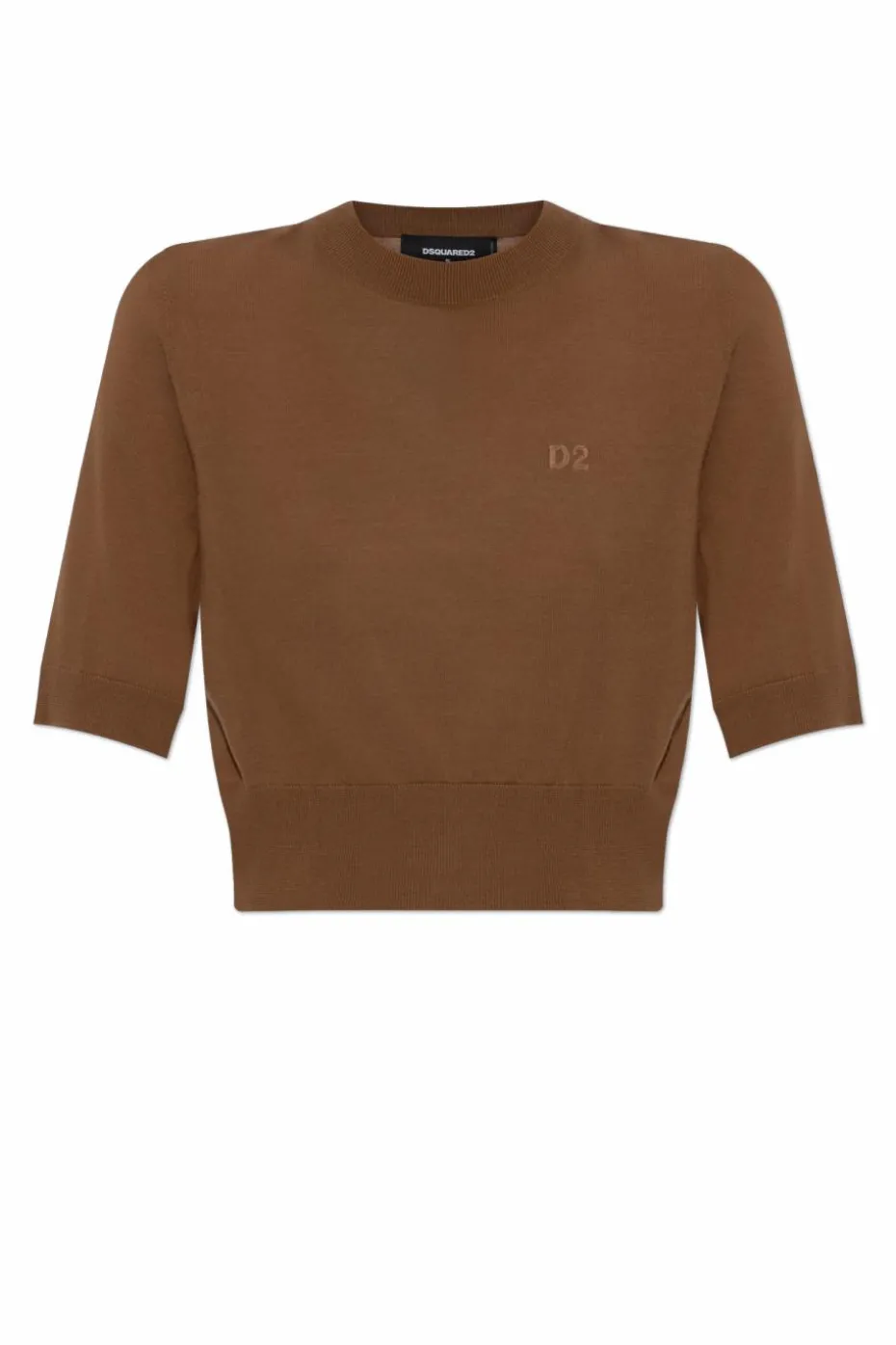 Dsquared2 BROWN Wool top with logo