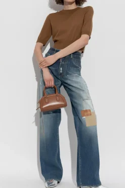 Dsquared2 BROWN Wool top with logo
