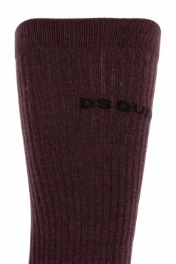 Dsquared2 BURGUNDY Socks with logo