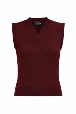 Dsquared2 BURGUNDY Wool vest