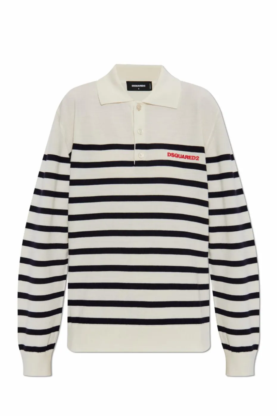 Dsquared2 cream Wool polo shirt with logo