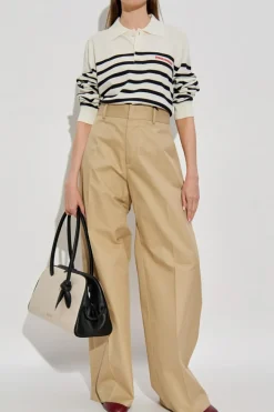 Dsquared2 cream Wool polo shirt with logo